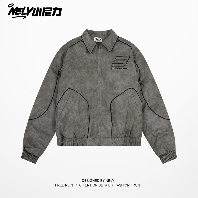 小尼力潮牌机车夹克外套