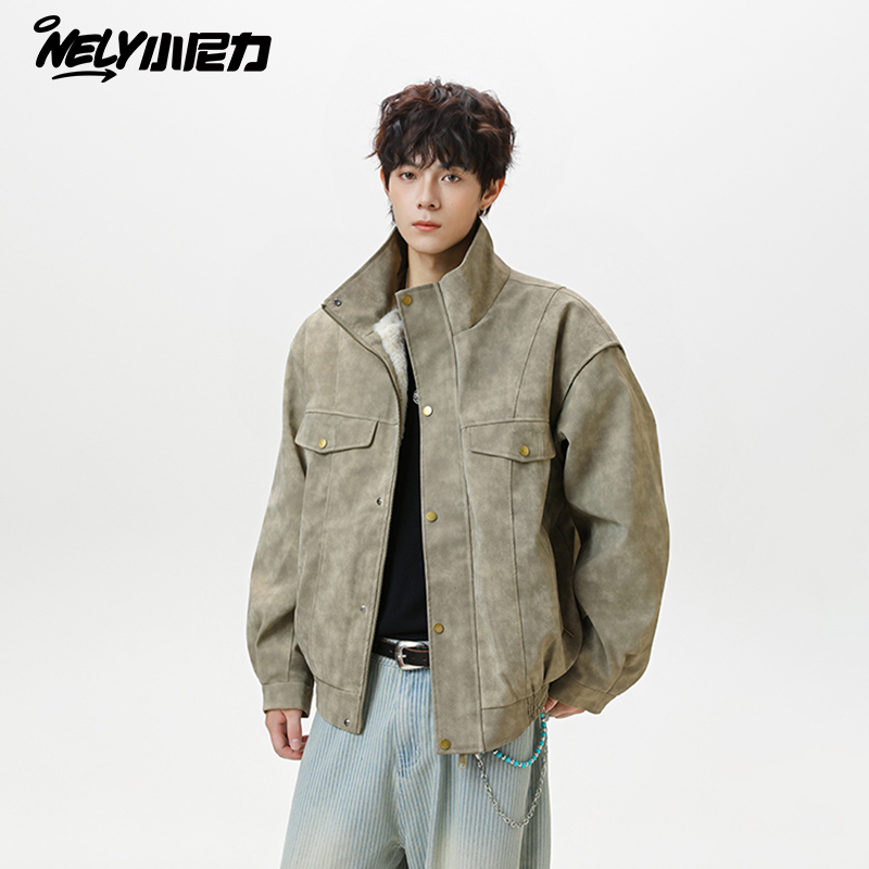 行政潮牌羊羔毛夹克外套