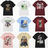 潮牌潮流半袖 ins国潮纯棉短袖 2026新款 夏季 体恤宽松上衣服 t恤男士