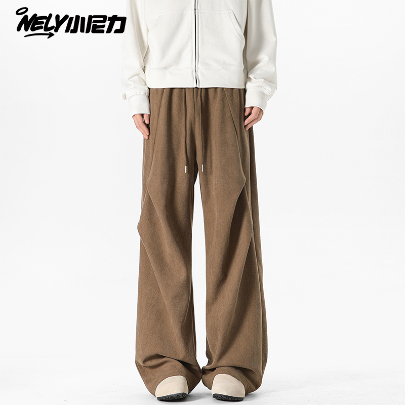 小尼力工装复古运动长裤