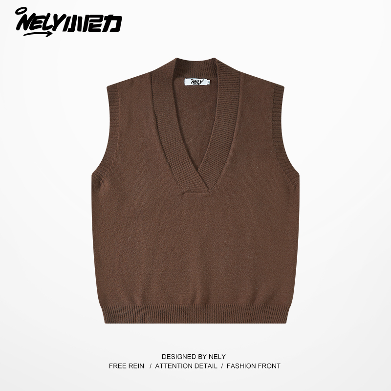 小尼力复古毛衣背心马甲