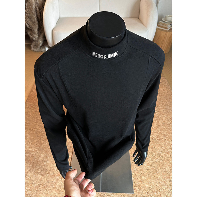 小尼力复古小高领长袖T恤