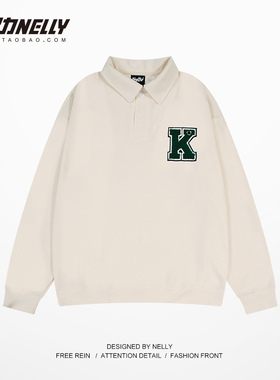 polo领卫衣男女2026春秋季新款无帽ins潮牌上衣宽松情侣装外套bf