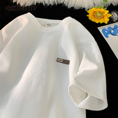 港风五分半袖 重磅字母印花短袖 潮牌宽松男士 美式 体恤 t恤男女夏季