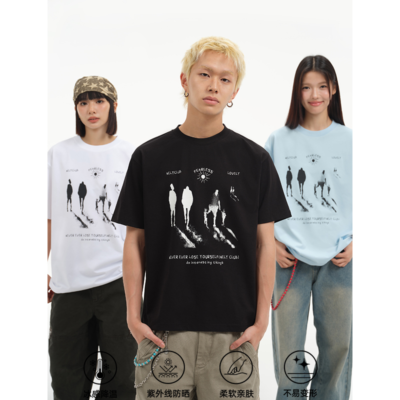 小尼力索罗娜凉感倒影人物短袖