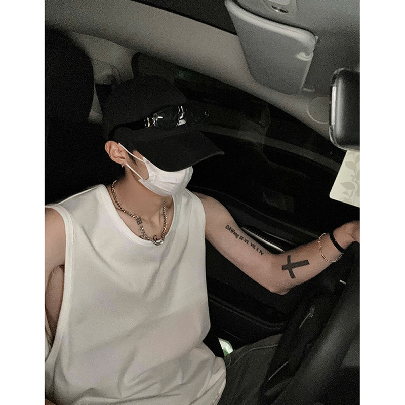 无袖T恤男背心运动夏季外穿潮牌宽松百搭潮流ins嘻哈情侣坎肩上衣