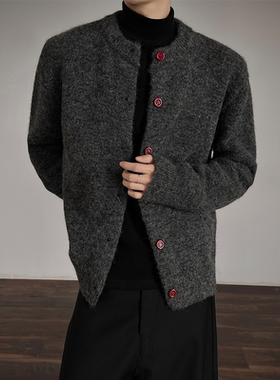 韩系穿搭开衫毛衣男秋冬款美式衣服男士针织衫高级感小香风外套