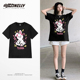 中袖 男女黑色T恤可爱纯棉体恤半袖 bf风 嘻哈复古狗狗短袖 2026夏季