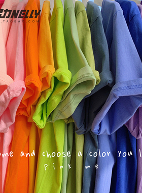 重磅纯色不透ins纯棉圆领短袖T恤厚实纯白打底衫t男女款体恤上衣