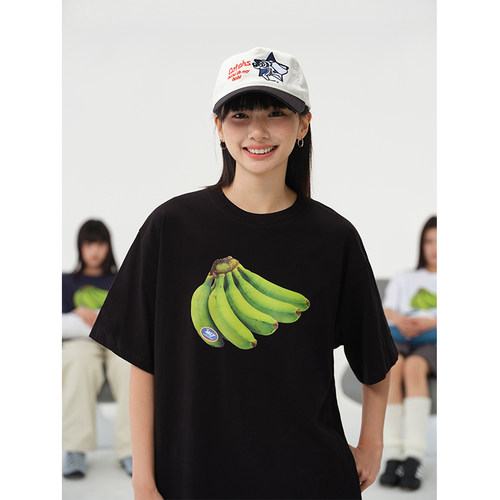 小尼力夏季嘻哈学生香蕉印花T恤