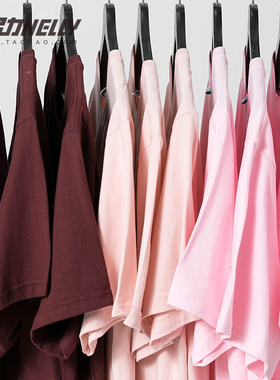 红色系列OVERSIZE日系 男女短袖宽松t恤潮简约百搭情侣款半袖中袖