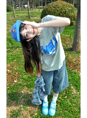 NELY小尼力2026夏潮牌新款宽松纯棉260g短袖T恤男女字母情侣上衣