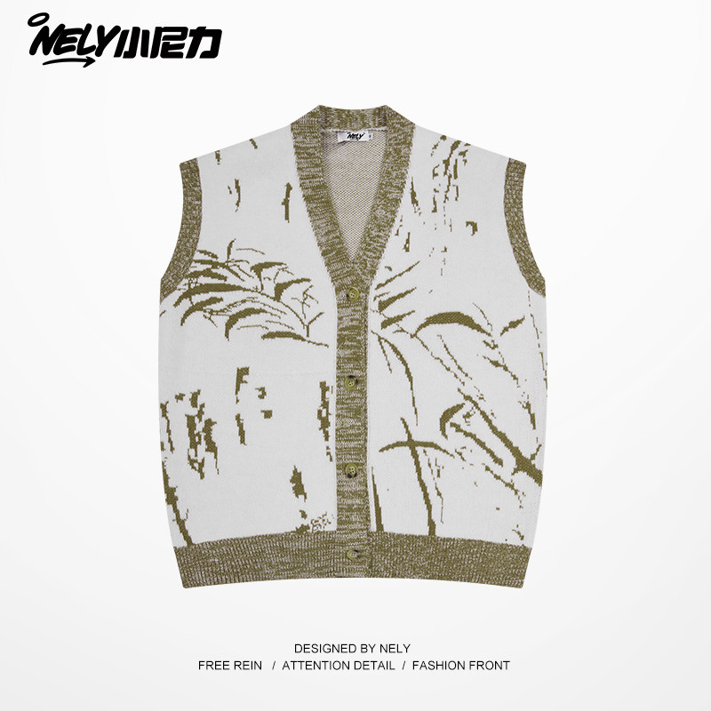 小尼力复古毛衣无袖背心针织衫