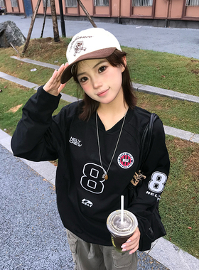 nely小尼力刺绣球衣T恤 定制重磅索罗娜凉感面料复古球服长袖T恤