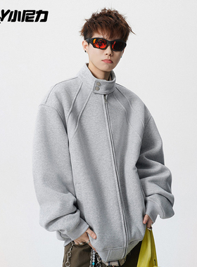 小尼力ins复古美式拼接设计感潮春秋休闲宽松春秋季男生长袖卫衣