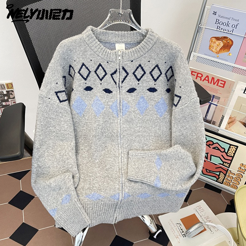 小尼力复古费尔岛毛衣针织衫