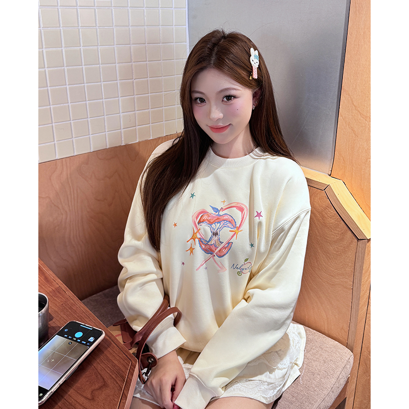 小尼力复古苹果圆领卫衣