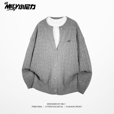 小尼力麻花毛衣针织衫