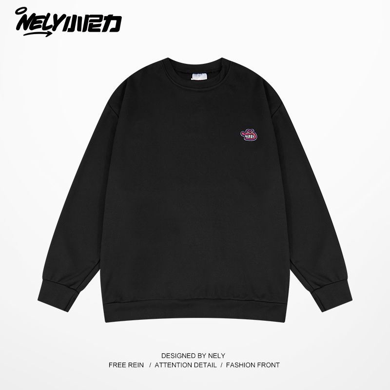 小尼力刺绣潮牌圆领卫衣