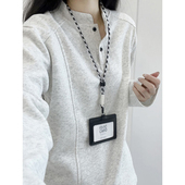 t恤男女早秋华夫格正肩卫衣高级感内搭打底衫 白色美式 亨利领长袖