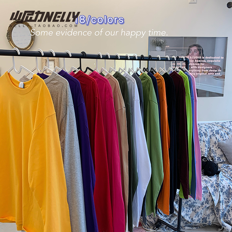 小尼力T恤男女ins韩版潮流BF风休闲百搭上衣oversize长袖打底衫潮
