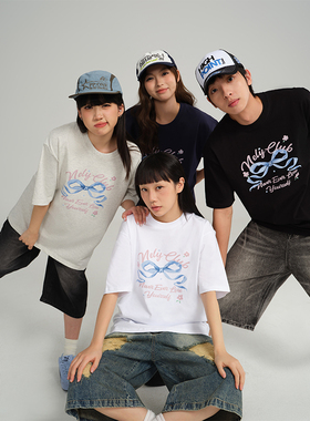 NELY小尼力蝴蝶结短袖T恤设计感小众2026新款半袖体恤夏情侣上衣