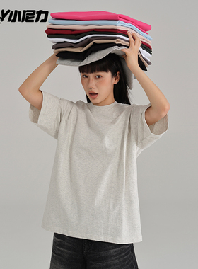 NELY小尼力新疆精梳纯棉短袖男女内搭外穿体恤纯色宽松休闲t恤潮