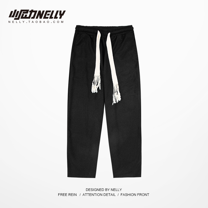 小尼力潮牌宽松休闲长裤抽绳男女