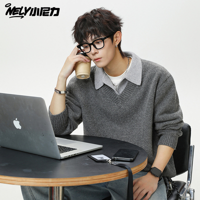 小尼力假两件毛衣针织衫