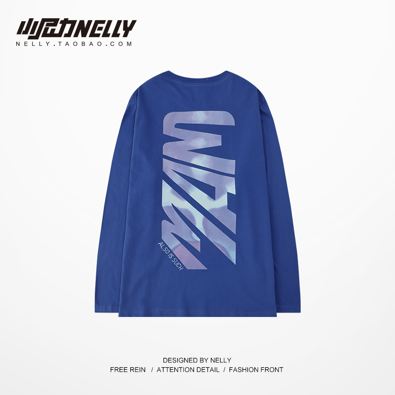 thumbnail for Hip-hop long-sleeved men's national trend new 2024 trend T-shirt street dance clothes men's Korean version loose ins couple bottoming shirt bf