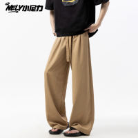 Xiaonili trendy brand ice silk pants for men's summer, thin and loose straight-leg pants for men, loose and casual long pants for men thumbnail 4