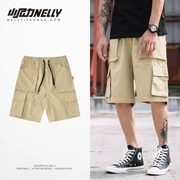 Mùa hè retro dụng cụ mới quần short nam phong cách quân đội lỏng lẻo nhiều túi năm quần cotton giản dị quần short nam - Quần short