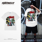 短袖 26夏季 大码 oversize情侣卡通狗国潮流宽松纯棉薄款 T恤男 新品