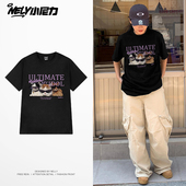 宽松短袖 新款 ins 猫咪印花t恤男女2026夏季 NELY小尼力纯棉潮牌个性