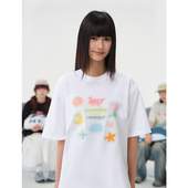 T恤 夏季 NELY小尼力国潮牌情侣彩色涂鸦卡通印花短袖 男女2026新款