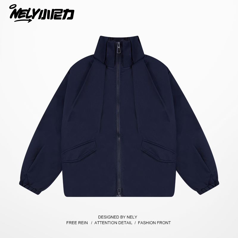 小尼力潮牌解构立领棉衣