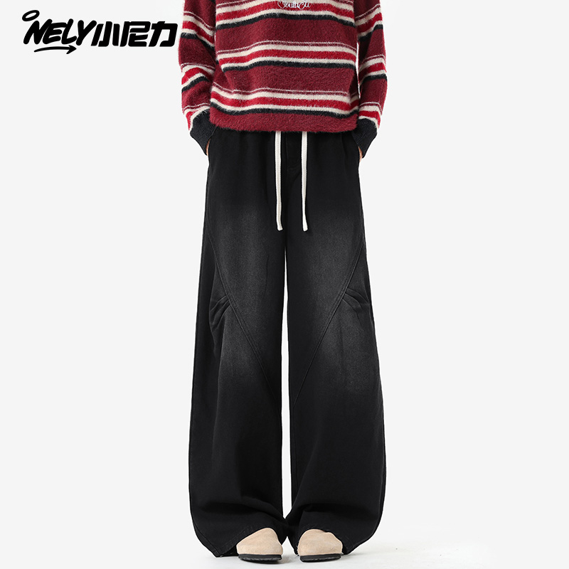 小尼力复古潮牌牛仔长裤