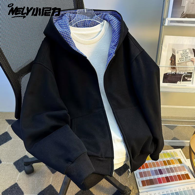 小尼力复古连帽开衫卫衣