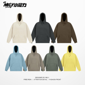 NELY小尼力连帽卫衣男女2026新款 秋冬美式 街头情侣重磅纯色上衣服