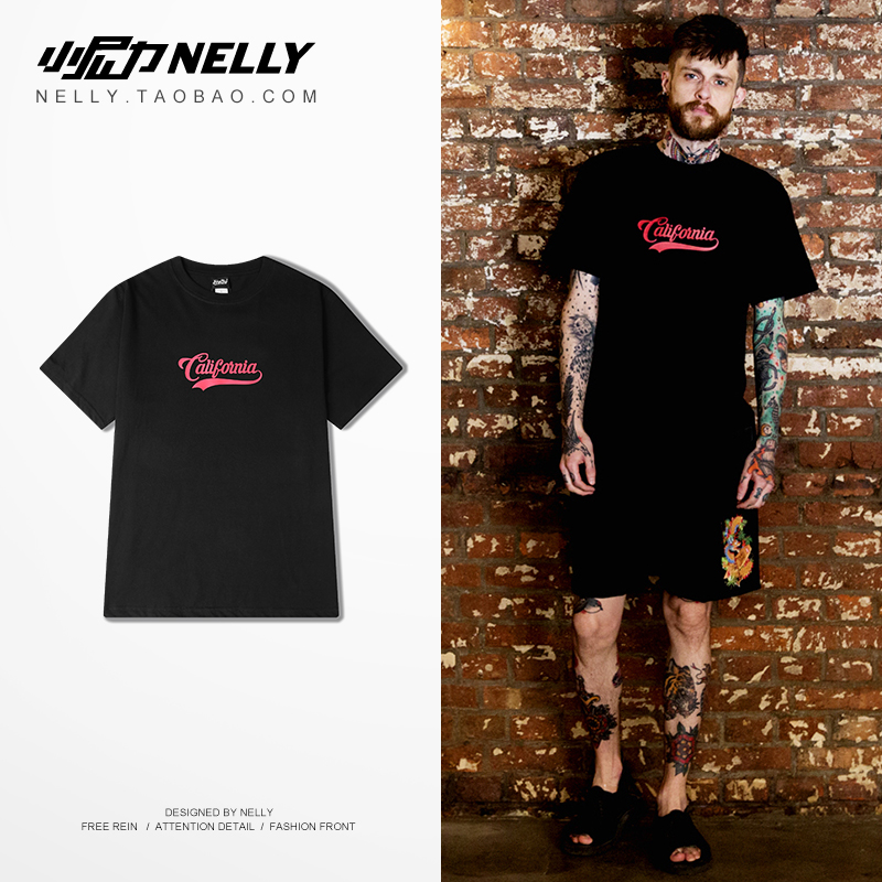 ulzzang短袖t恤日系潮牌嘻哈街舞半袖港风个性字母印花T-shirt