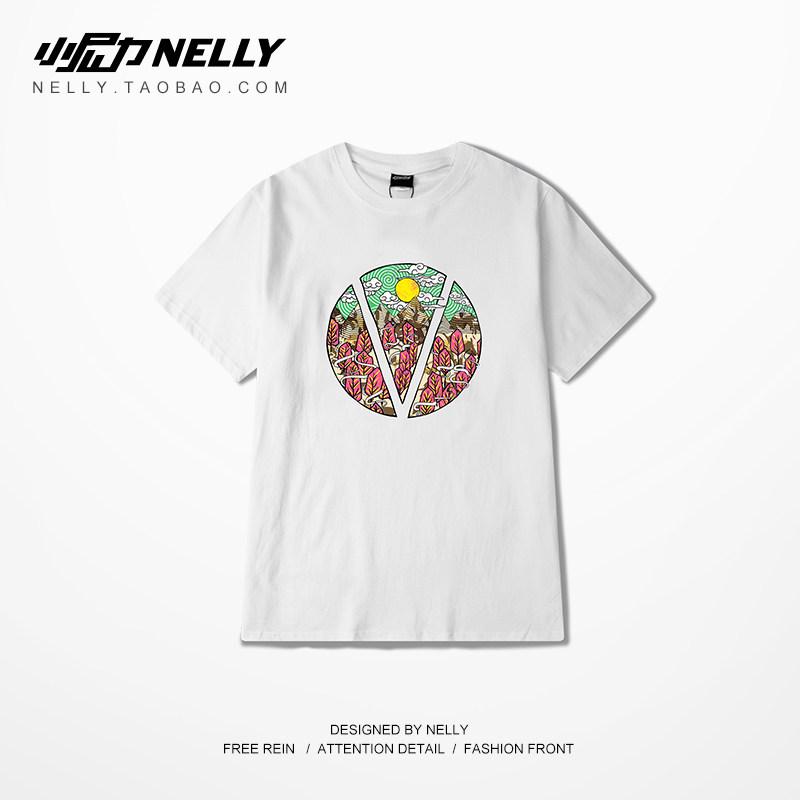 ulzzang潮牌原创潮牌短袖男复古日系原宿宽松半袖夏装情侣t恤男女