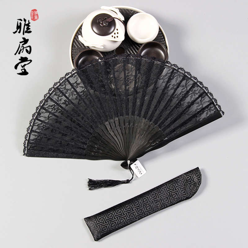 券后29.00元女式复古蕾丝扇随身便携古典折扇