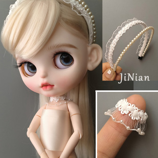 小布blythe头饰 蕾丝项链 珍珠发箍 bjd项圈 饰 ob24项链bjd头饰