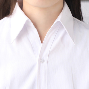 女长袖 V领斜纹白衬衣短袖 职业装 正装 收腰工作服办公ol 工装 白衬衫