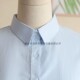 棉职业装 新款 短袖 女浅蓝斜纹方领衬衫 工服通勤收腰V领衬衣 春款