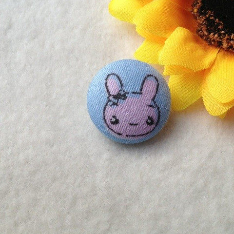 高档儿童布包纽扣 蓝底可爱卡通小白兔纽扣 黄蓝粉色原创全棉面料,居家布艺,纽扣,淘宝优惠券,粉丝福利购,淘宝优惠卷