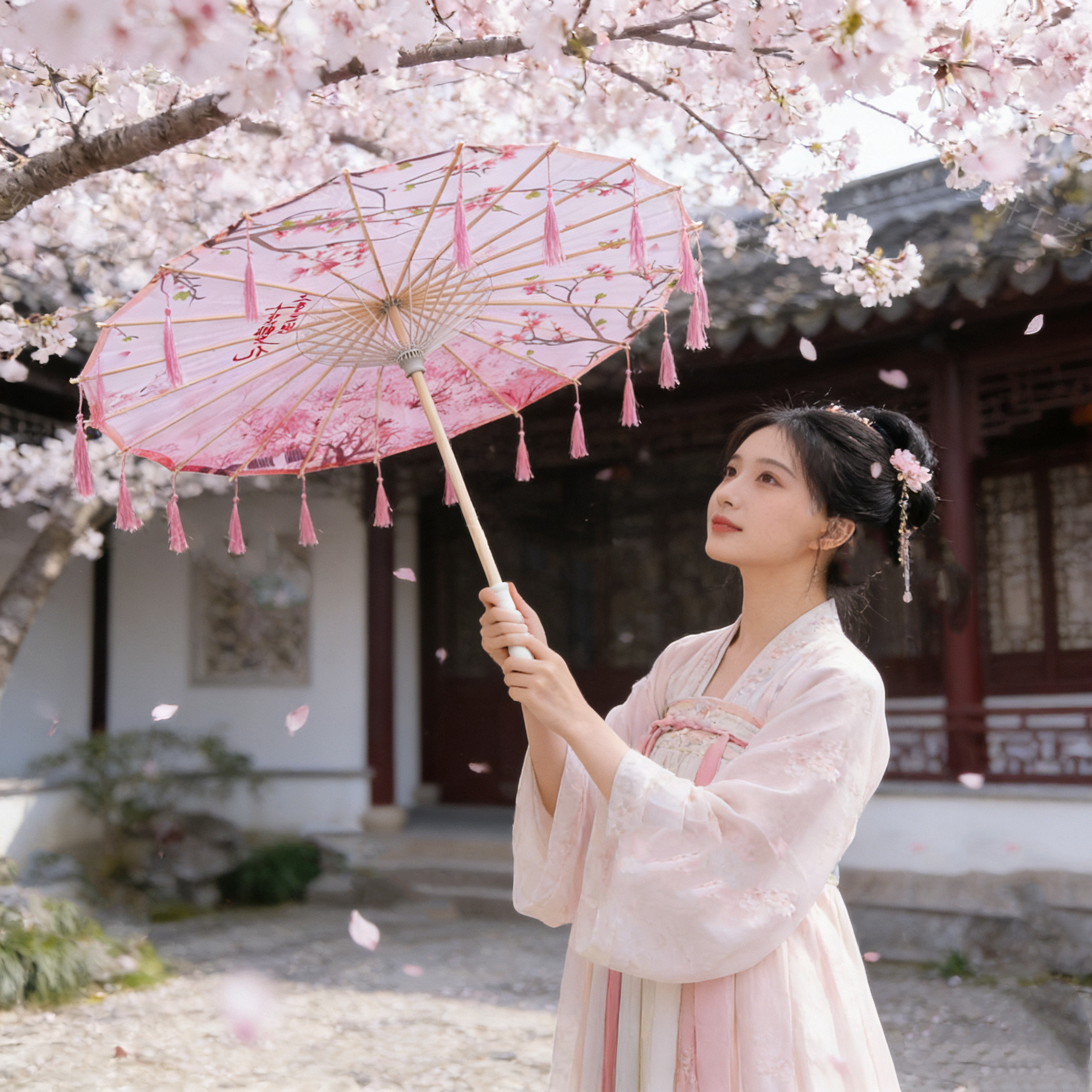 流苏伞女舞蹈演出汉服道具摄影伞