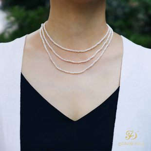 娣沙珍宝‖如意蔓 天然2-3mm淡水珍珠毛衣链新中式国风多戴款项链