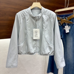 欧货小个子短款皮衣外套女春2025宽松显瘦休闲pu皮夹克上衣26122