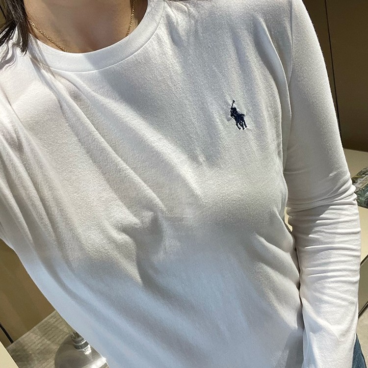 烟火家  绝好超柔软面料~小马刺绣女款圆领长袖T恤 百搭推荐！